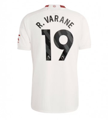 Lacne Muži Futbalové dres Manchester United Raphael Varane #19 2023-24 Krátky Rukáv - Tretina